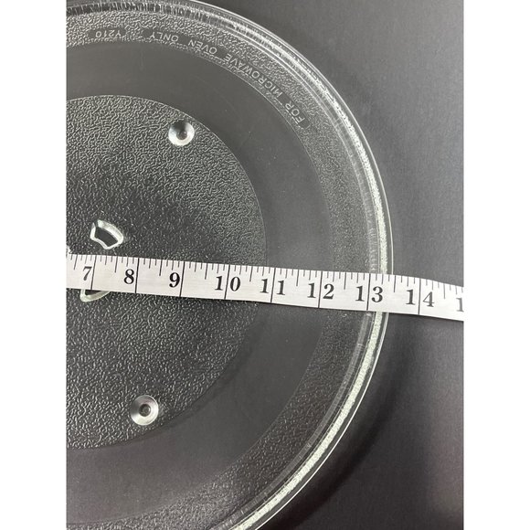 Microwave Glass Turntable Dish 13.5 inches Round with Plastic Turner C198 - Picture 3 of 12